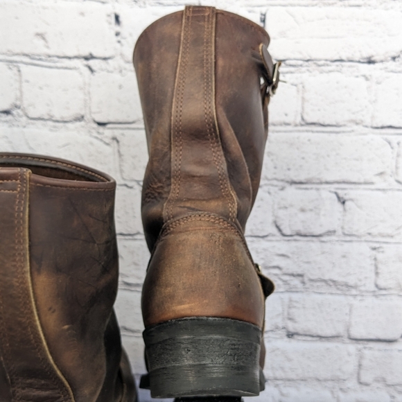 Frye Engineer 9.5M D full grain brown leather boots, USA made - Picture 5 of 15